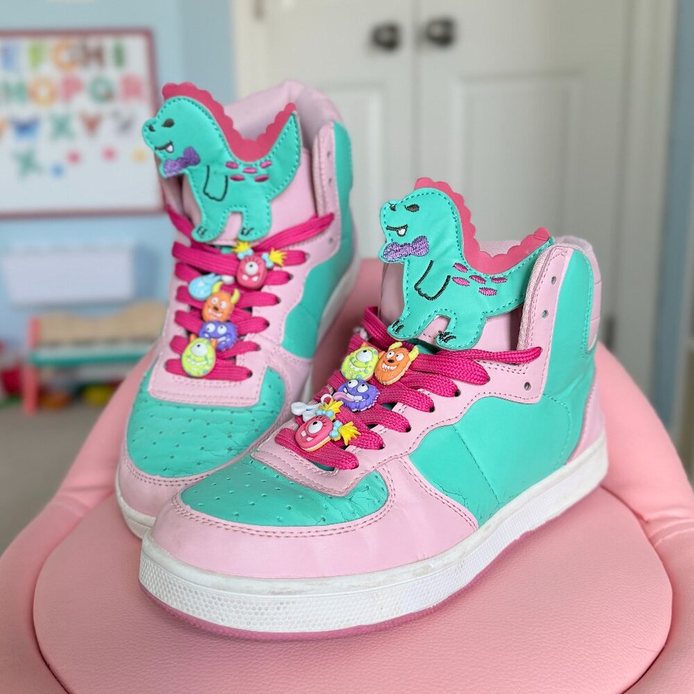 Kawaii Dinosaur Pastel High Top Sneakers